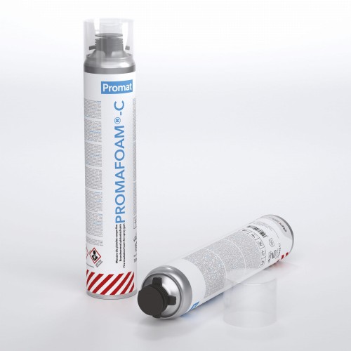 PROMAFOAM-C – pianka ogniochronna PROMAT w wersji do pistoletu, do przejść kablowych, rurowych i dylatacji EI30–EI240, pojemnik 750 ml