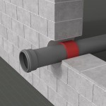 Montaż opaski ogniochronnej INTU FR WRAP na przejściu rury przez ścianę
