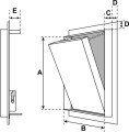 Schemat wymiarowy klapy rewizyjnej FF System F4