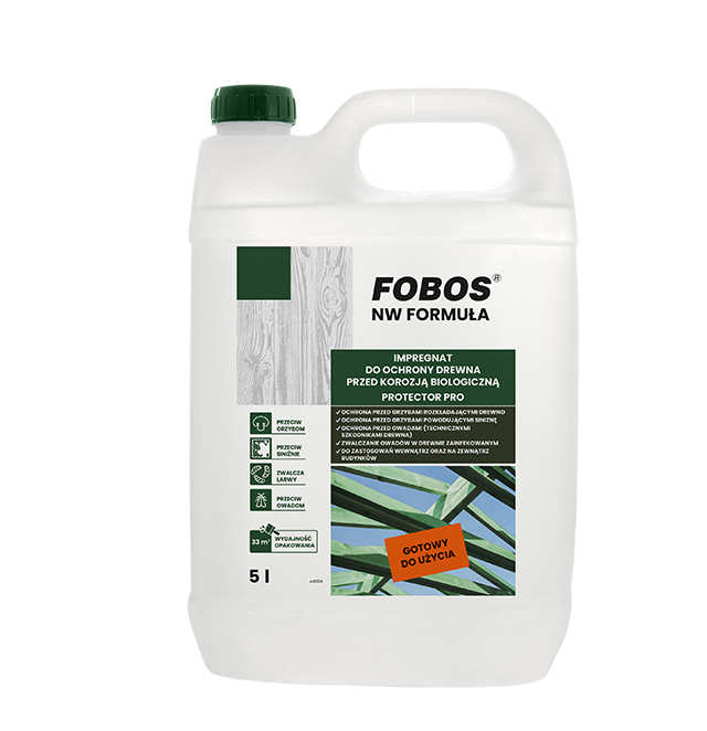 FOBOS NW Formuła 5L impregnat ochronny do drewna przed grzybami i owadami
