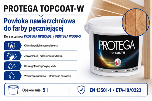 PROTEGA TOPCOAT-W grafika produktowa - topcoat do PROTEGA UPGRADE i WOOD-S
