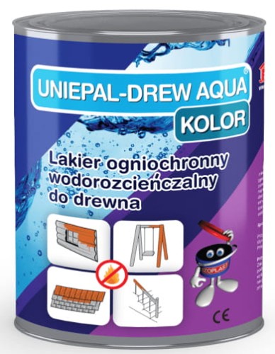 UNIEPAL-DREW AQUA KOLOR lakier ogniochronny do drewna 2,5 l