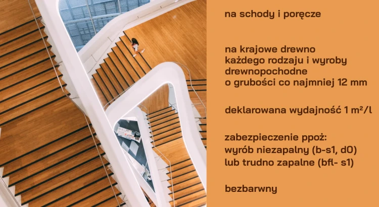 Aplikacja lakieru ogniochronnego UNIEPAL-DREW AQUA 1-K na drewno
