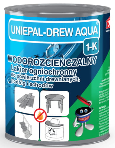 UNIEPAL-DREW AQUA 1-K lakier ogniochronny do drewna 2,5 l