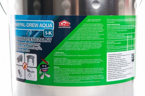 Lakier ogniochronny UNIEPAL-DREW AQUA 1-K do drewna i OSB