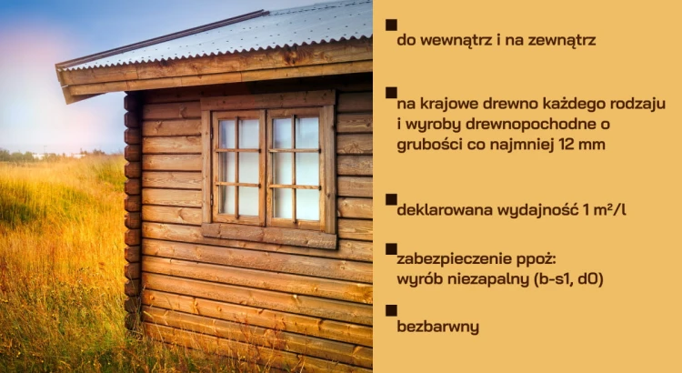 Lakier ogniochronny UNIEPAL-DREW SPECIAL FR do drewna i OSB