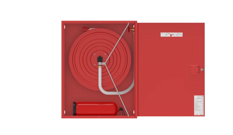 Hydrant wewnętrzny GRAS HW-25 N/W-KP-20/30 SLIM 165 DN25 z miejscem na gaśnicę i wężem półsztywnym